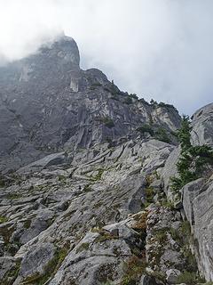 Looking up the NE buttress