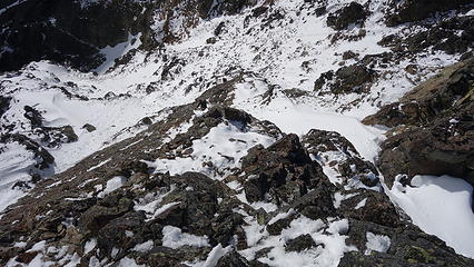 Looking down the route I scrambled to reach the summit