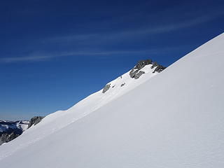 Traversing the snow towards Mount Talbot