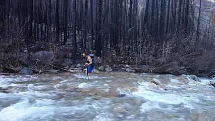 Josh crossing Lost River