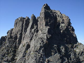 A view of the Middle Peak from the traverse.