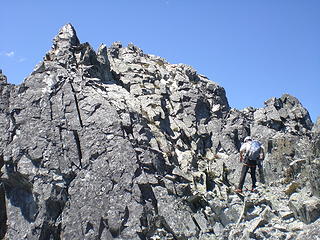 Looking up to the summit of N Index.