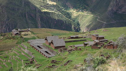 Descending onto Little Cusco Inca ruins