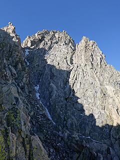 North couloir of Wilson from the divide notch