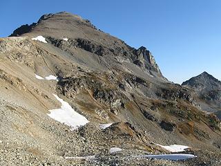 Mount Maude from the saddle between campsite basin and Ice Lakes