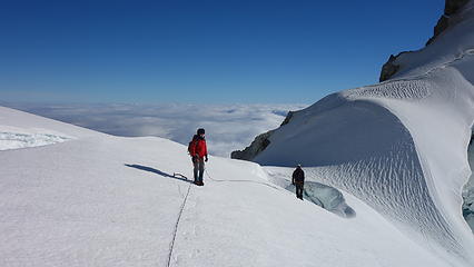 At the saddle between the two summits