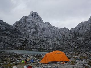 Our camp for the night next to a small unspoiled tarn