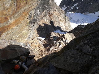 Steep rock on the ridge leading to W Fury.