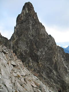 The summit tower as seen from the notch in the Ridge of Gendarmes.
