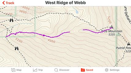 the ridge itself is about 1.3 miles, and 2,350 feet of elevation gain