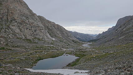 SMall tarn on way back to camp