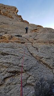 Rapelling the long 2nd pitch