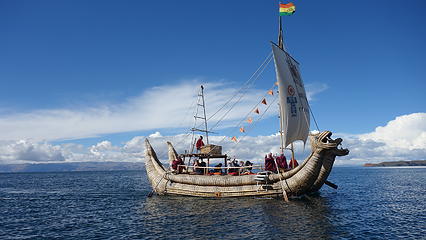Native style boats used by the ancient peoples of Lake Titicaca