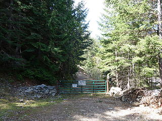 Road closure gate at 3800 feet