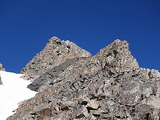 View of the steeper crux section of the route
