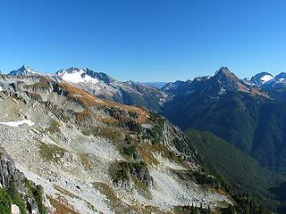 Forbidden, Boston, Cascade Pass, Johannesburg, and Middle Cascade Glacier form West Triad Arm