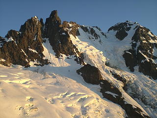 Nooksack Tower, the Price Glacier, and Mt. Shuksan in waning light.