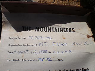 The summit register.  It was placed in 1958.